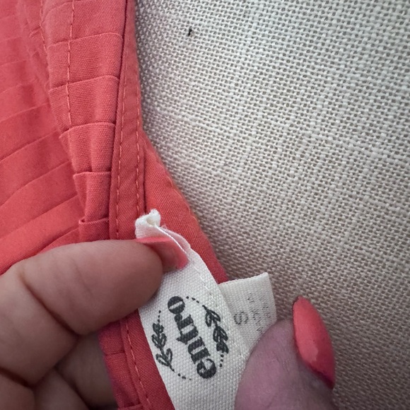 Entro Orange Ruffled Peplum Blouse. Size Small - Picture 4 of 12